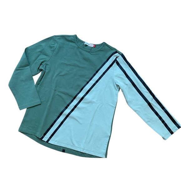 Kidichic Girls 3/4 Sleeve Green Colorblock Tee Shirt Size 14 New Without Tags - Picture 2 of 7
